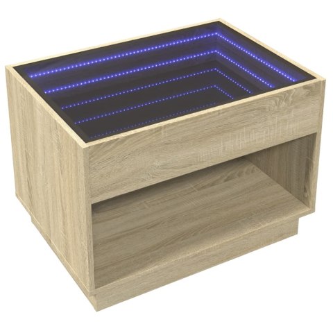  Stolik kawowy z LED Infinity, dąb sonoma, 70x50x50 cm