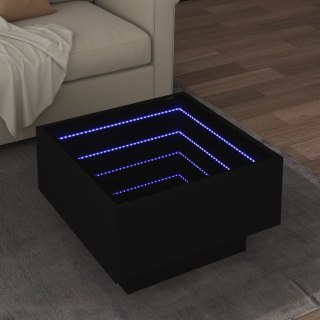  Stolik kawowy z LED, czarny 50x50x30cm, materiał drewnopochodny