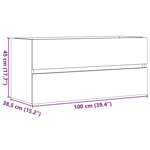  Szafka pod umywalkę, szarość betonu, 100x38,5x45 cm, płyta