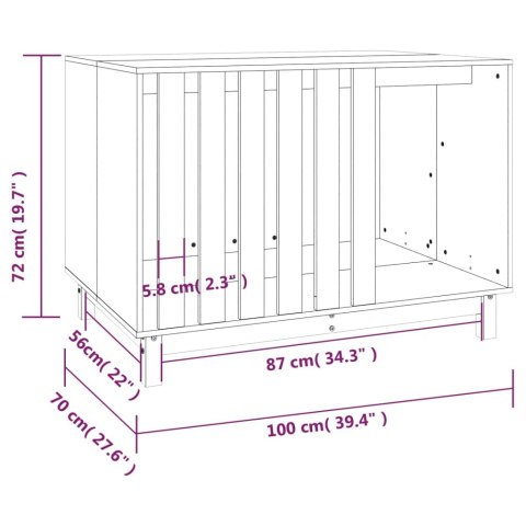  Domek dla psa, 100x70x72 cm, lite drewno sosnowe