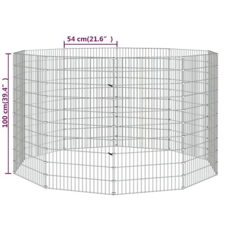  Kojec dla zwierząt, 10 paneli, 54x100 cm, galwanizowane żelazo