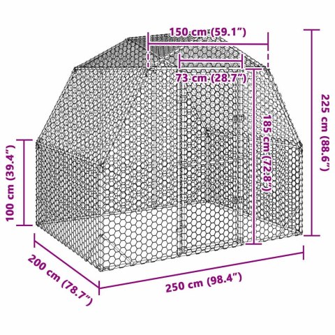  Kurnik dla kur, 2,5x2x2,25 m, stal