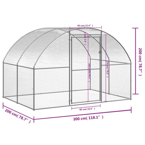  Klatka zewnętrzna dla kurcząt, 3x2x2 m, stal galwanizowana