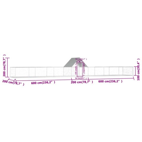  Woliera dla kur, 14 x 2 x 2 m, galwanizowana stal