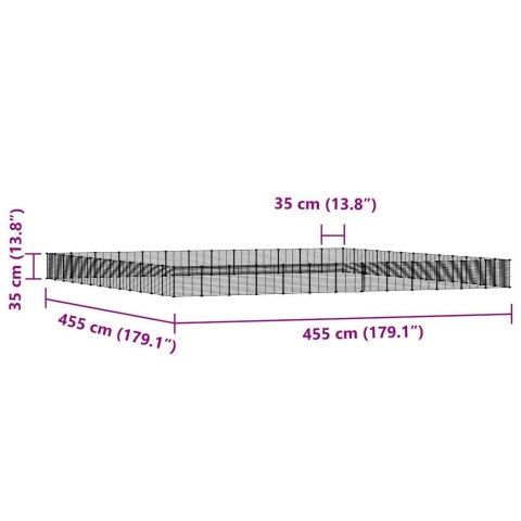  Klatka dla zwierząt z bramką, 52 panele, czarna, 35x35 cm, stal
