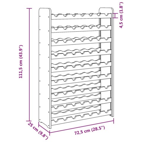  Stojak na wino, 72,5x25x111,5 cm, lite drewno sosnowe