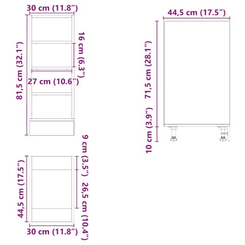  Dolna szafka Sonoma Oak 30x44,5x81,5 cm Drewno klejone