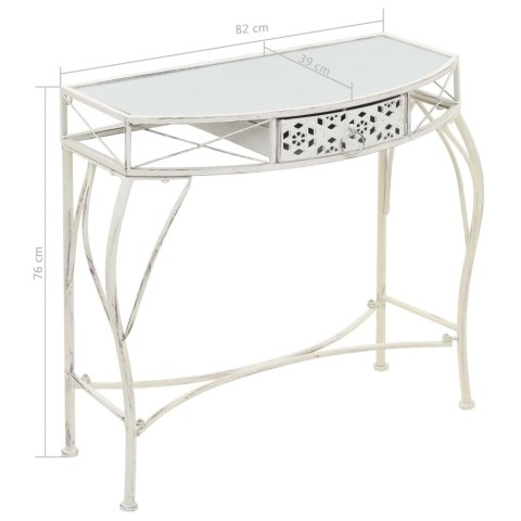  Stolik boczny w stylu francuskim, metalowy, 82x39x76 cm, biały