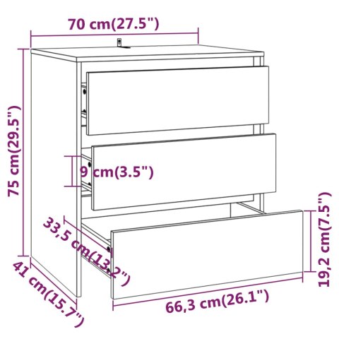  2-częściowa szafka boczna, brązowy dąb, materiał drewnopochodny