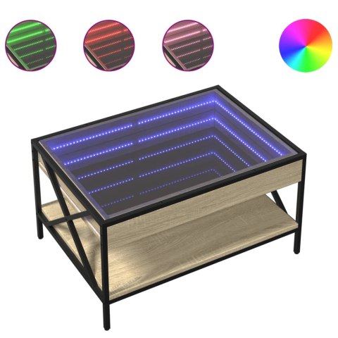  Stolik kawowy z LED Infinity, dąb sonoma, 70x50x38 cm