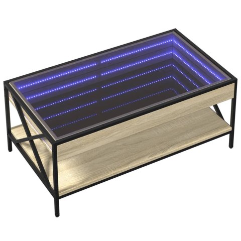  Stolik kawowy z LED Infinity, dąb sonoma, 90x50x38 cm