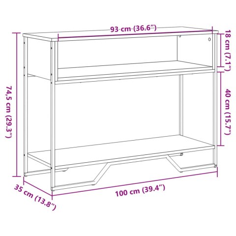  Stolik konsolowy, czarny, 100x35x74,5 cm