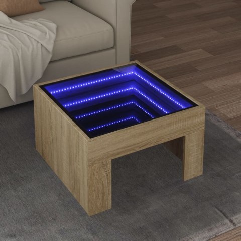  Stolik kawowy z LED Infinity, dąb sonoma, 50x50x30 cm