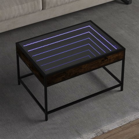  Stolik kawowy z LED Infinity, przydymiony dąb, 70x50x41 cm