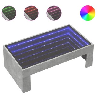  Stolik kawowy z LED Infinity, szarość betonu, 90x50x30 cm