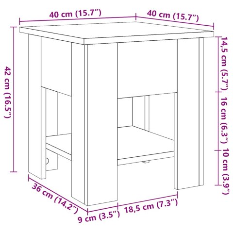  Stolik kawowy, stare drewno 40x40x42 cm materiał drewnopochodny