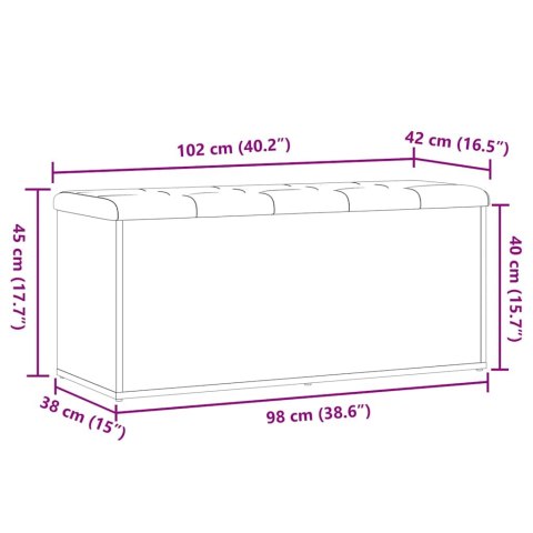  Ławka ze schowkiem Stare drewno 102x42x45 cm Drewno klejone