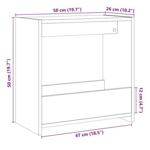  Stolik boczny, stare drewno, 50x26x50 cm