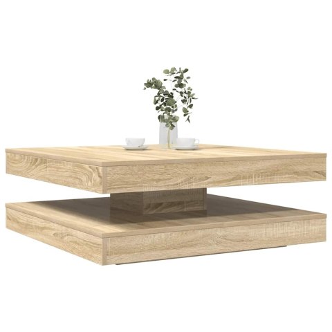  Stolik kawowy obrotowy 360 stopni Sonoma Oak 90x90x34,5 cm