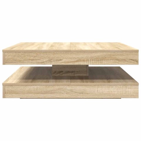  Stolik kawowy obrotowy 360 stopni Sonoma Oak 90x90x34,5 cm