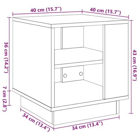  Stolik kawowy, stare drewno 40x40x43 cm materiał drewnopochodny