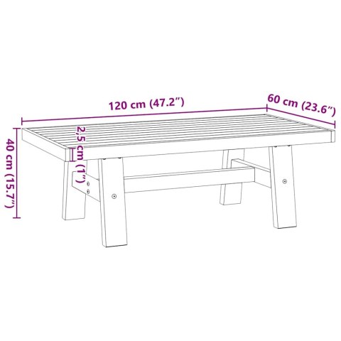  Stolik kawowy, NOAIN, 120x60x40 cm, lite drewno sosnowe