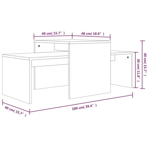  Stolik kawowy, brązowy dąb 100x48x40 cm materiał drewnopochodny