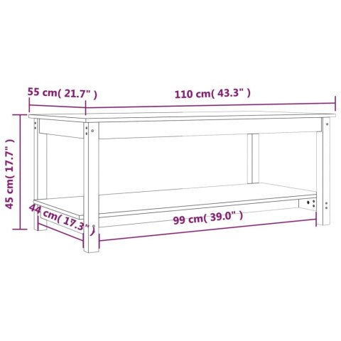  Stolik kawowy, szary, 110x55x45 cm, lite drewno sosnowe