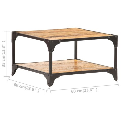  Stolik kawowy, 60x60x35 cm, lite drewno mango