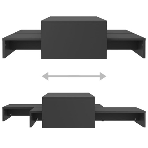  Zestaw stolików kawowych wsuwanych, szary, 100x100x26,5 cm