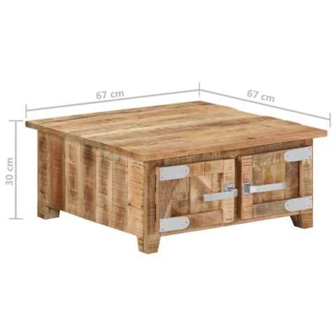  Stolik kawowy, 67x67x30 cm, lite drewno mango