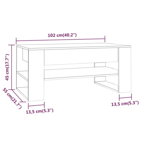  Stolik kawowy, czarny, 102x55x45 cm, materiał drewnopochodny