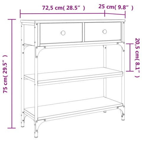  Stolik konsolowy, czarny, 72,5x25x75 cm