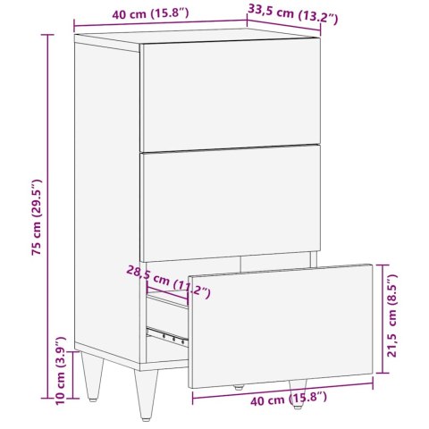  Komoda 40x33,5x75 cm Drewno lite Mango