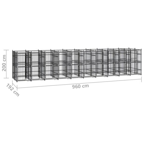  Kojec zewnętrzny dla psa, stalowy, 18,43 m²