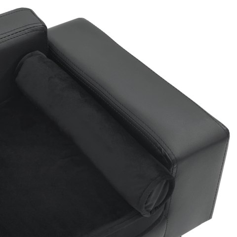  Sofa dla psa, ciemnoszara, 81x43x31 cm, plusz i sztuczna skóra