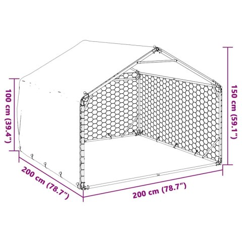  Zewnętrzna buda dla psa z pokrowcem 2x2x1,5 m Stal ocynkowana