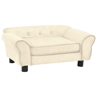  Sofa dla psa, kremowa, 72x45x30 cm, pluszowa