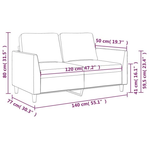  2-osobowa sofa, kremowy, 120 cm, sztuczna skóra