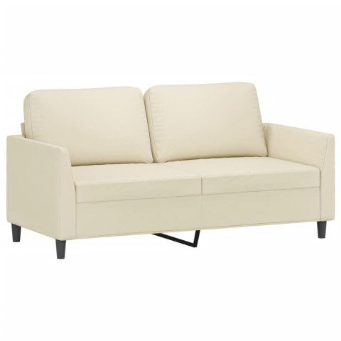  2-osobowa sofa, kremowy, 140 cm, sztuczna skóra