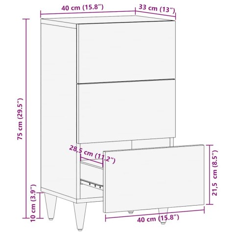  Komoda 40x33x75 cm Drewno lite Mango