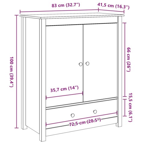  Szafka, 83x41,5x100 cm, lite drewno sosnowe