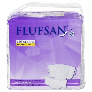 Flufsan Pieluchy dla dorosłych, jednorazowe, 15 szt., rozmiar XL