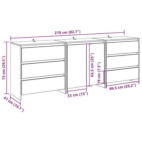  3-cz. szafka, stare drewno, 60x30x75cm, materiał drewnopochodny