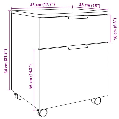  Mobilna szafka na dokumenty kółkami Stare drewno Drewno klejone