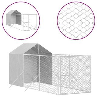  Kojec dla psa, z dachem, srebrny, 2x6x2,5 m, stal galwanizowana