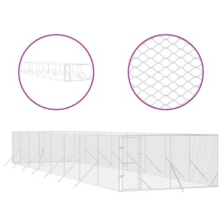  Kojec zewnętrzny dla psa, srebrny, 4x16x2 m, stal galwanizowana