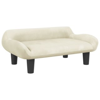  Sofa dla dzieci, kremowa, 70x40x24 cm, aksamit