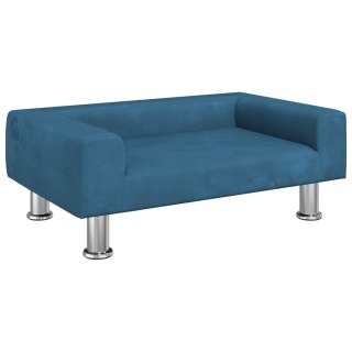  Sofa dla dzieci, niebieska, 70x45x26,5 cm, aksamit