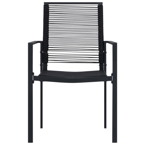  Krzesła ogrodowe, 4 szt., rattan PVC, czarne